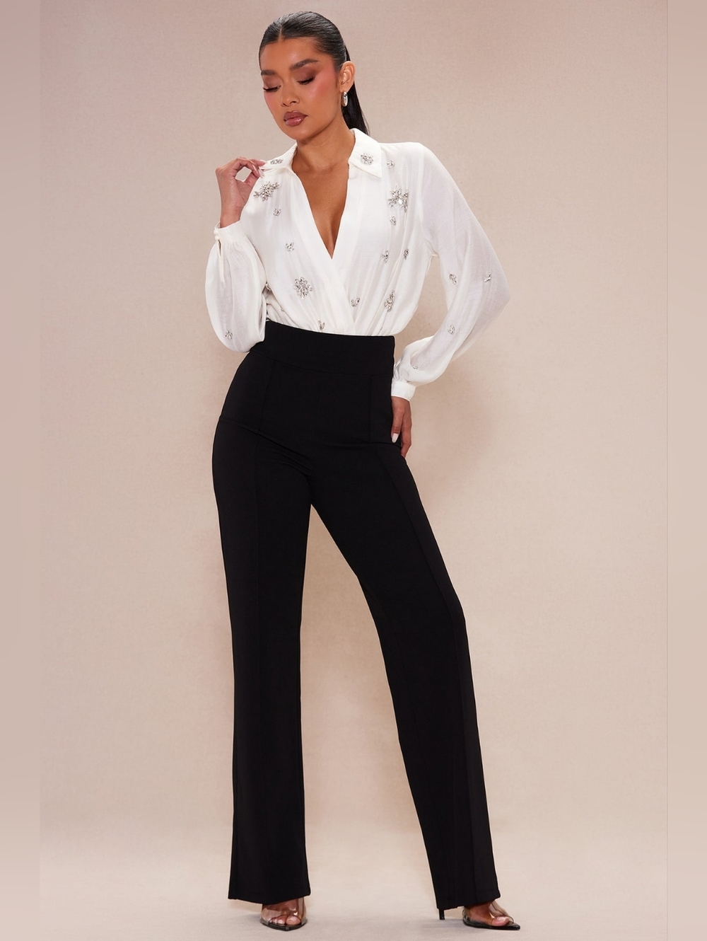 Nova Luxe embellish Bodysuit Pant Set